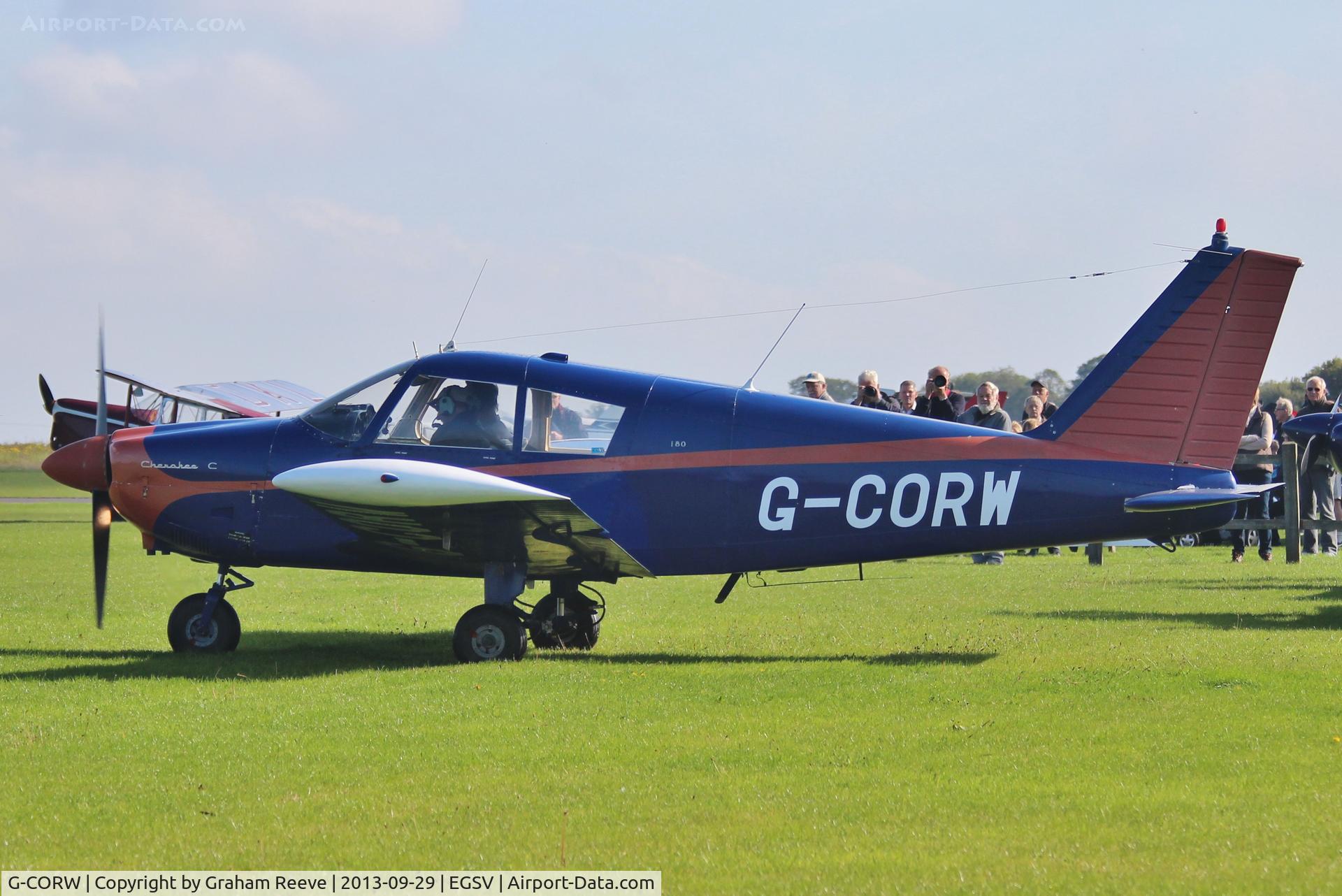 G-CORW, 1967 Piper PA-28-180 Cherokee C/N 28-4089, Just landed.