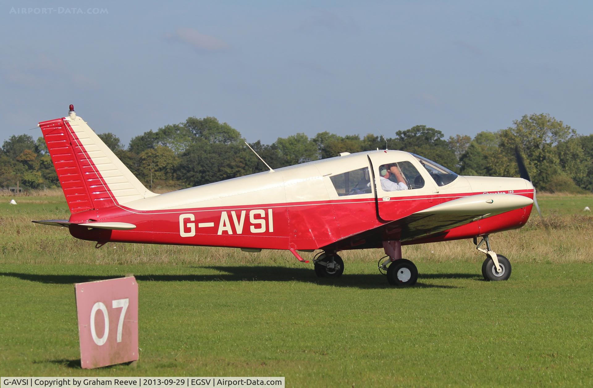 G-AVSI, 1967 Piper PA-28-140 Cherokee C/N 28-23148, Just landed.