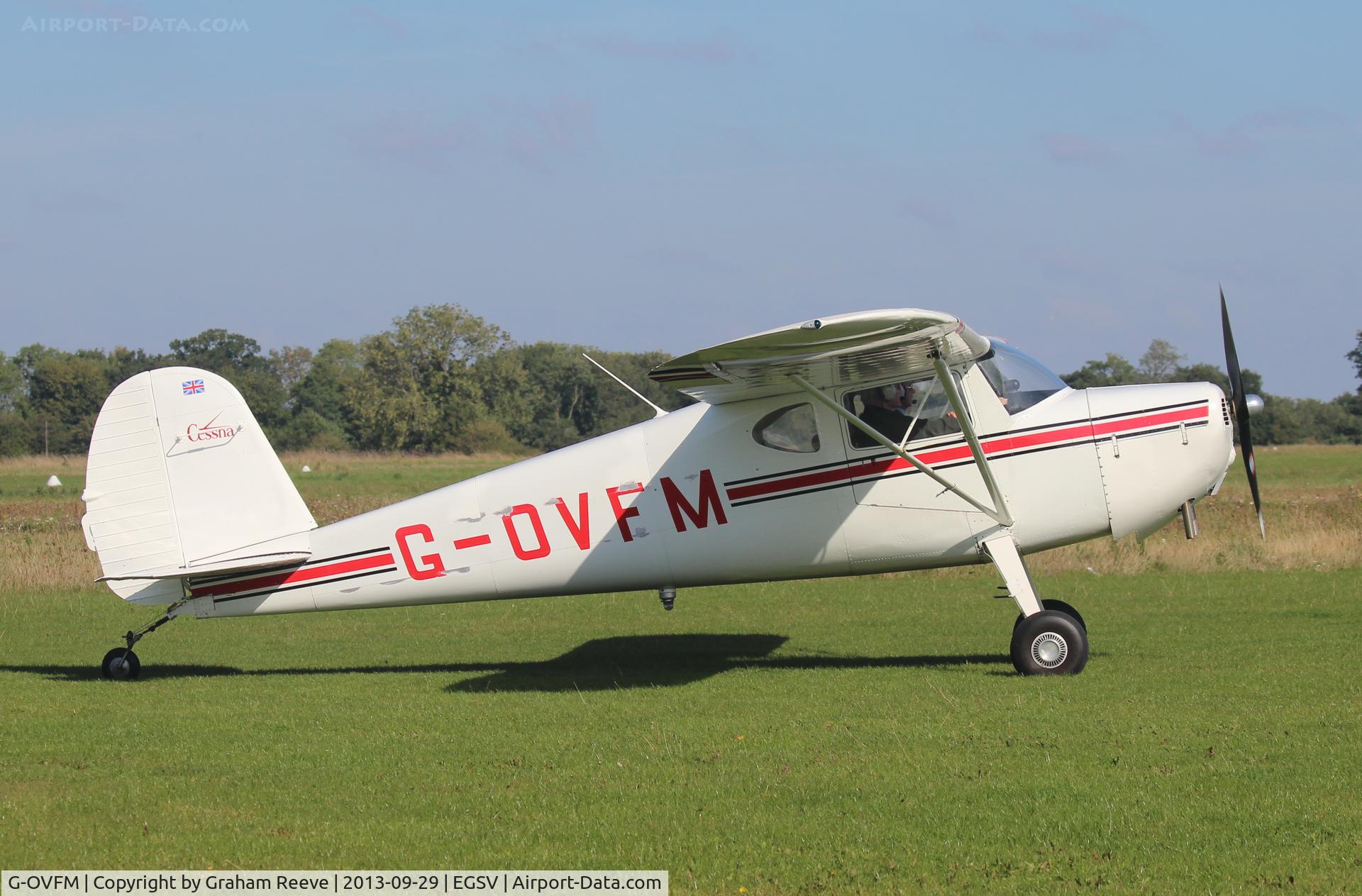 G-OVFM, 1948 Cessna 120 C/N 14720, Just landed.