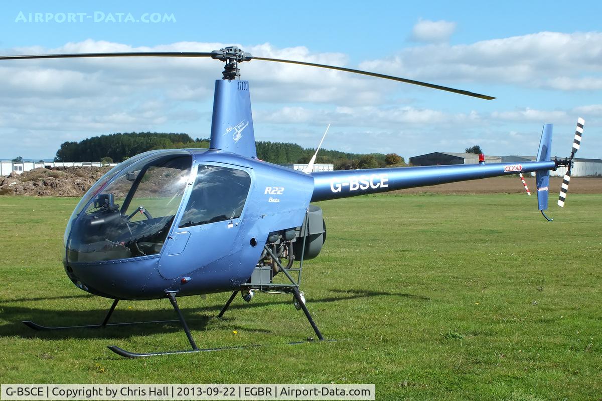 G-BSCE, 1989 Robinson R22 Beta C/N 1245, at Breighton's Heli Fly-in, 2013