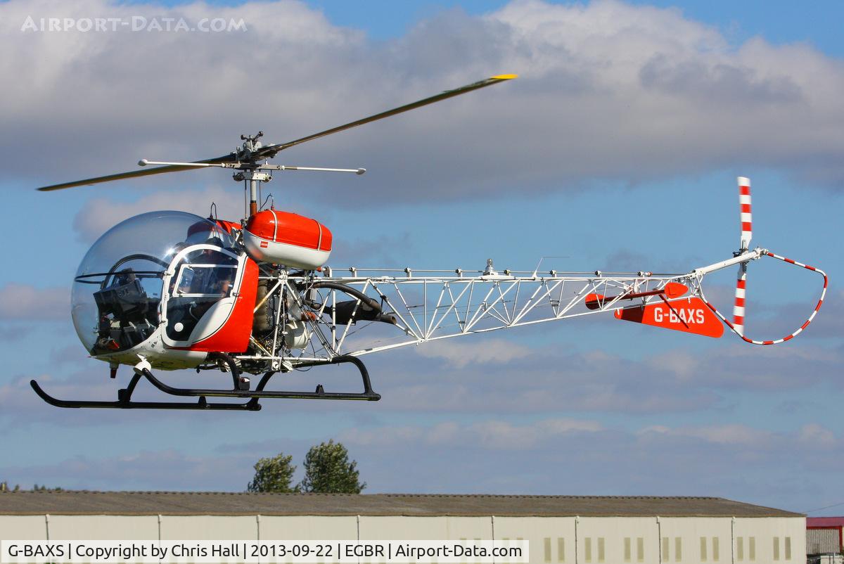 G-BAXS, 1969 Bell 47G-5 C/N 7908, at Breighton's Heli Fly-in, 2013