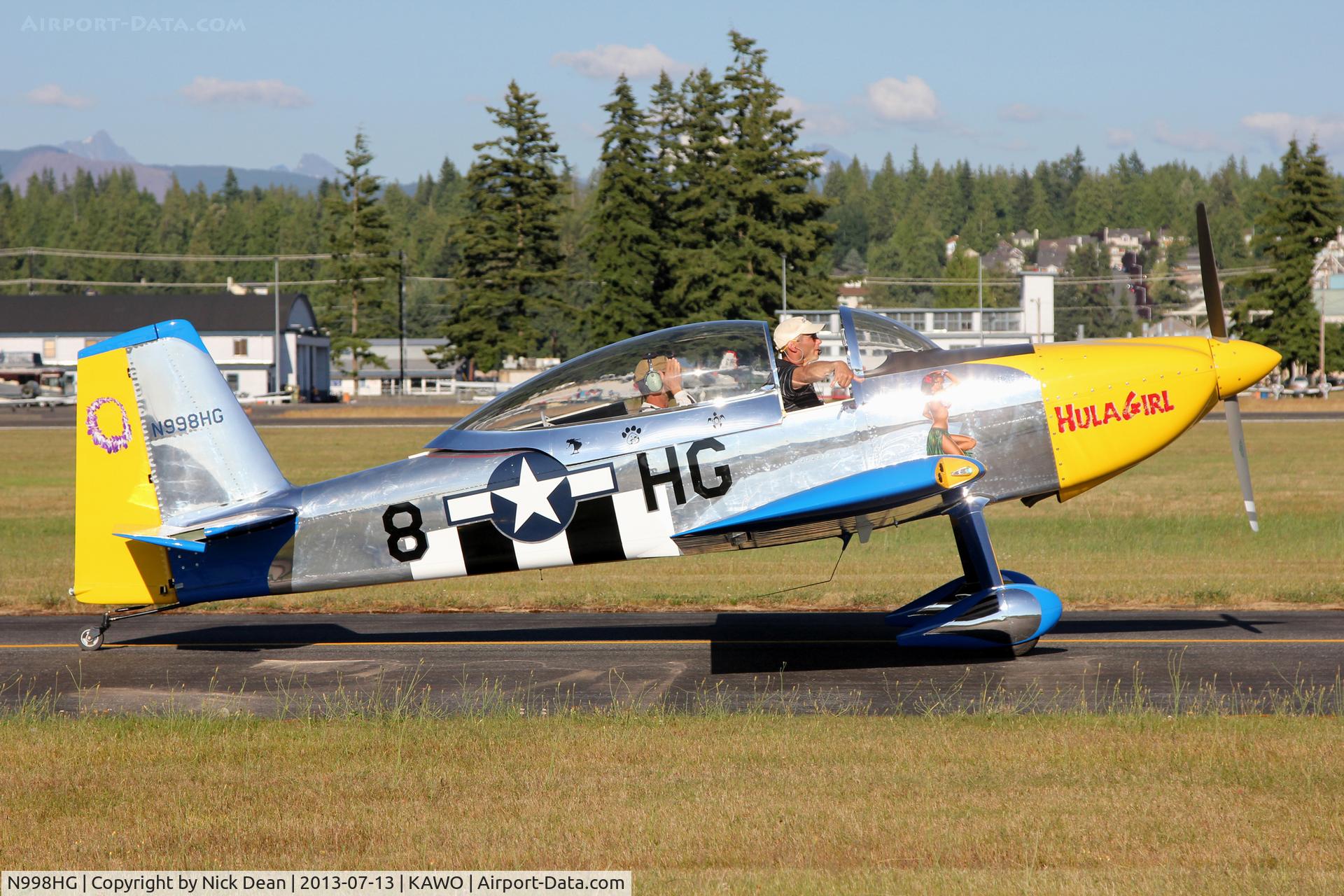 N998HG, 2012 Vans RV-8 C/N 80305, KAWO/AWO