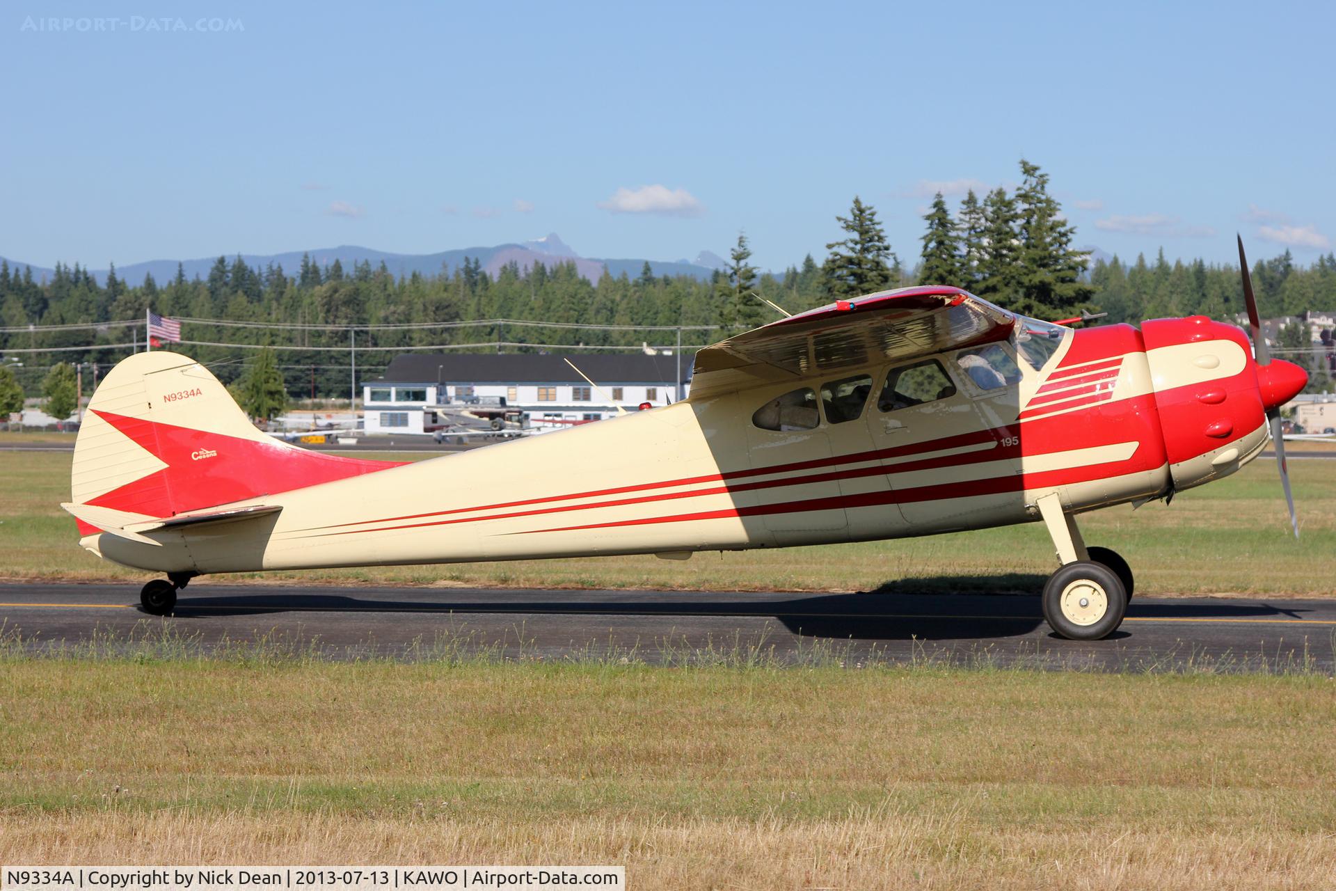 N9334A, 1949 Cessna 195 C/N 7413, KAWO/AWO