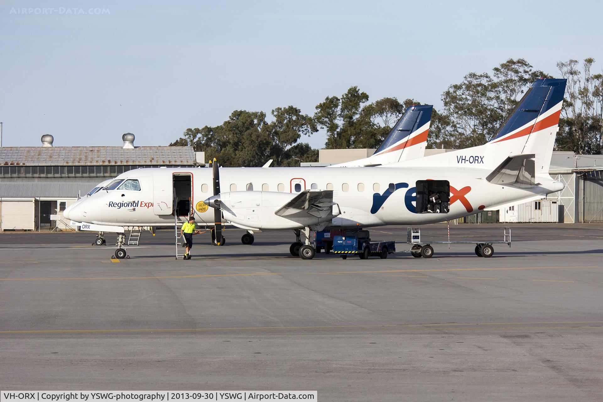 VH-ORX, 1992 Saab 340B C/N 340B-293, Regional Express Airlines (VH-ORX) Saab 340B parked on the tarmac at Wagga Wagga Airport.