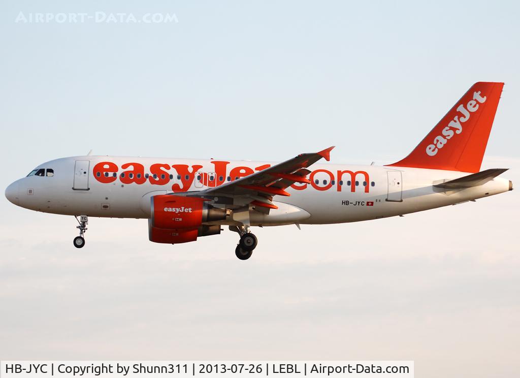 HB-JYC, 2011 Airbus A319-111 C/N 4785, Landing rwy 25R