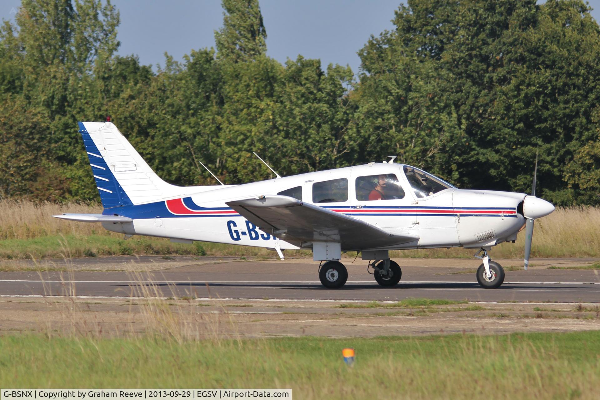 G-BSNX, 1979 Piper PA-28-181 Cherokee Archer II C/N 28-7990311, Just landed.
