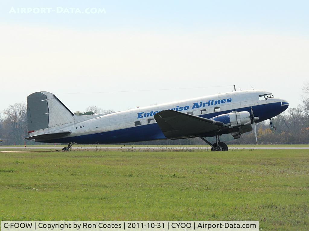 C-FOOW, 1942 Douglas DC3C-S1C3G (C-47A) C/N 13342, This 1944 De-registered DC-3 workhorse sits quietly off the terminal building at the Oshawa Ontario AIrport