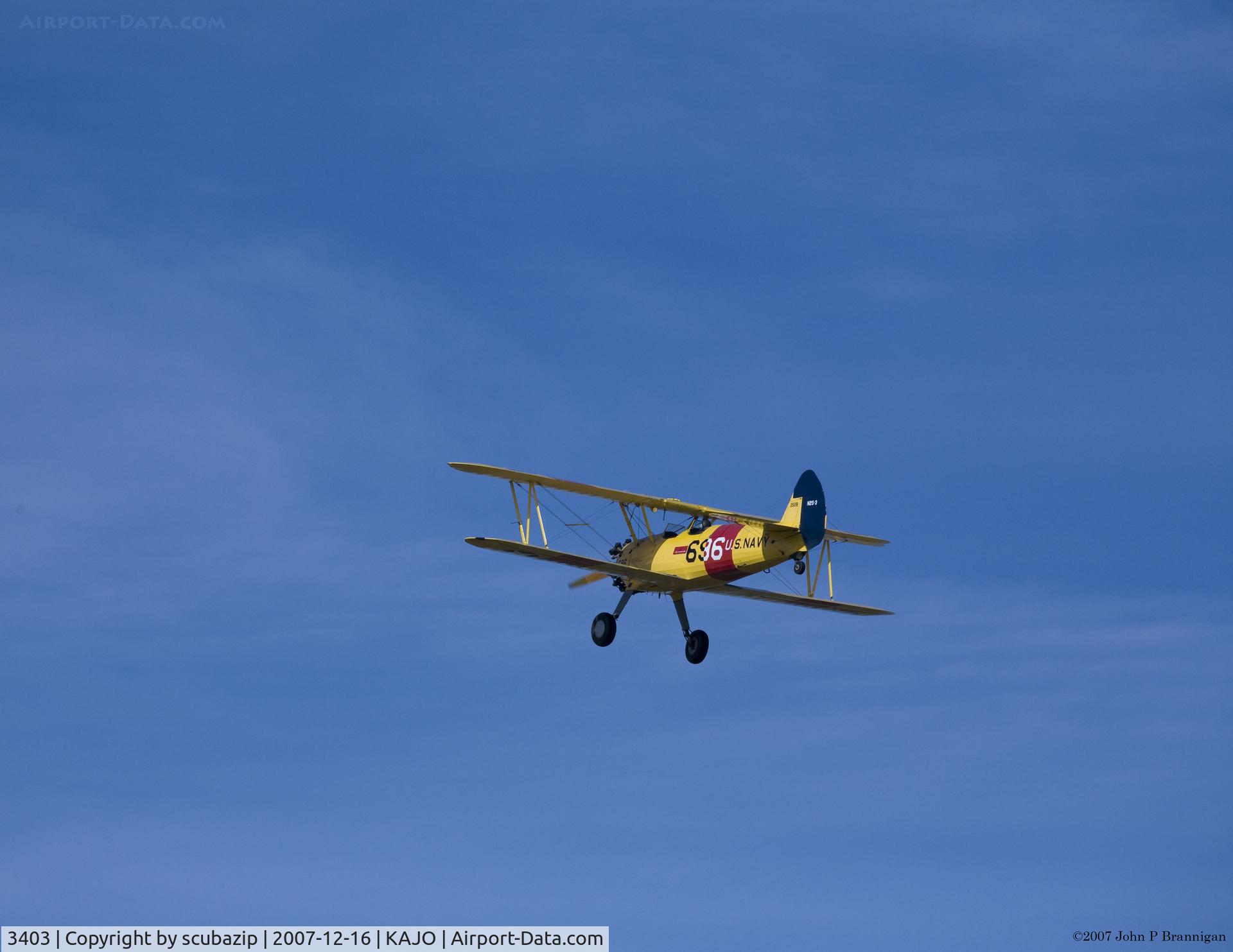 3403, 1940 Boeing A75N1 C/N 75-1180, Over AJO