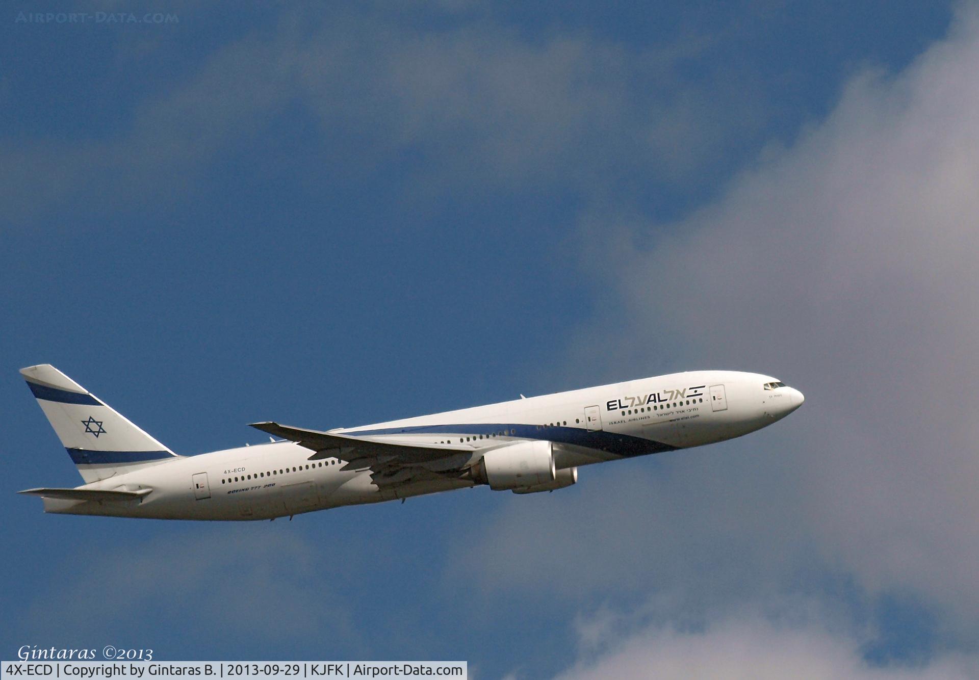 4X-ECD, 2002 Boeing 777-258/ER C/N 33169, Take-off @ JFK, 13R