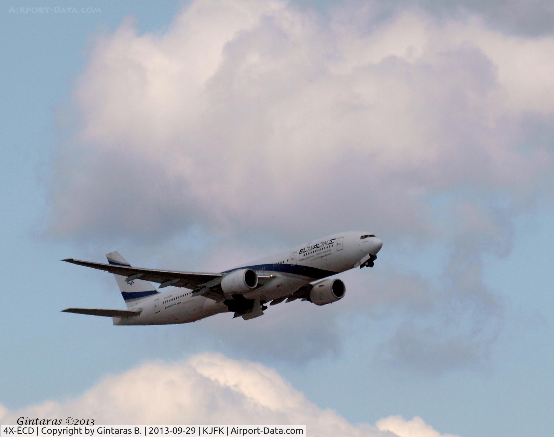 4X-ECD, 2002 Boeing 777-258/ER C/N 33169, Take-off @ JFK, 13R