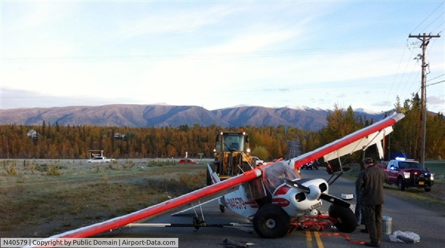 N40579, 1976 Piper PA-18-150 Super Cub C/N 18-7509129, Crash landed on Alaskan highway 9-30-2013