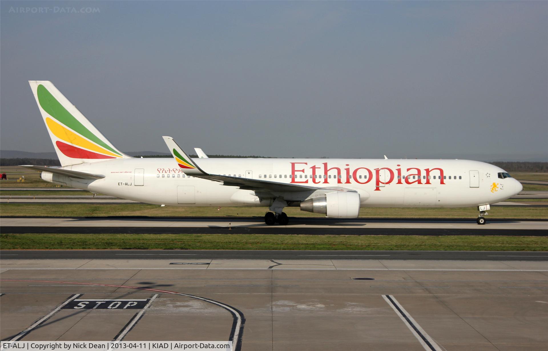 ET-ALJ, 2003 Boeing 767-360/ER C/N 33767, KIAD/IAD Arriving at KIAD in preparation for whisking Mr. Kirk and myself off to Addis then Harare and Lusaka.