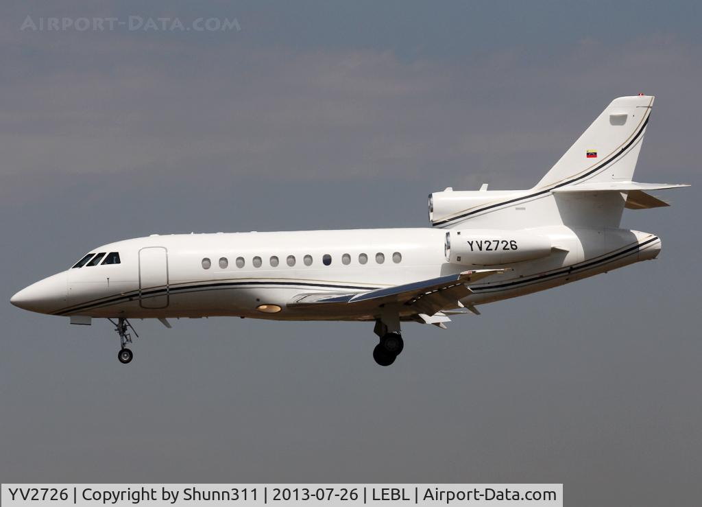 YV2726, 1994 Dassault Falcon 900 C/N 136, Landing rwy 25R