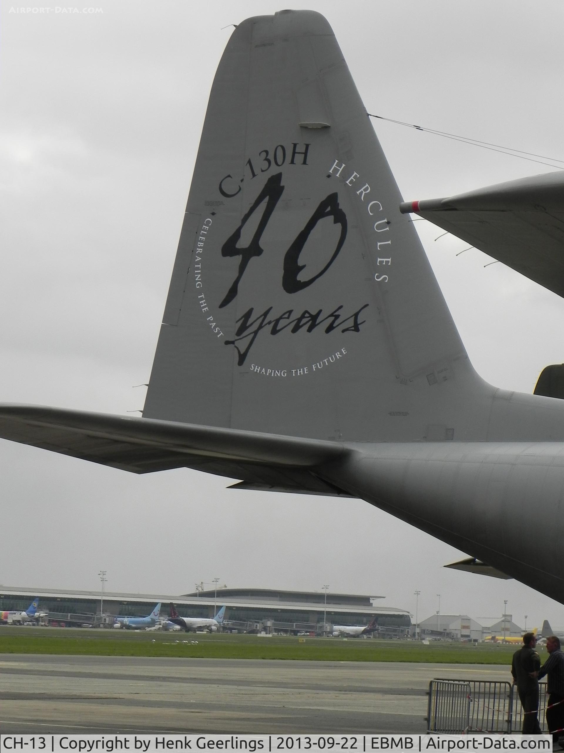 CH-13, 1965 Lockheed WC-130E Hercules C/N 382-4047, Belgian AF Open House , 65 years - Transportation - 15th Wing .
40 years C-130H Hercules