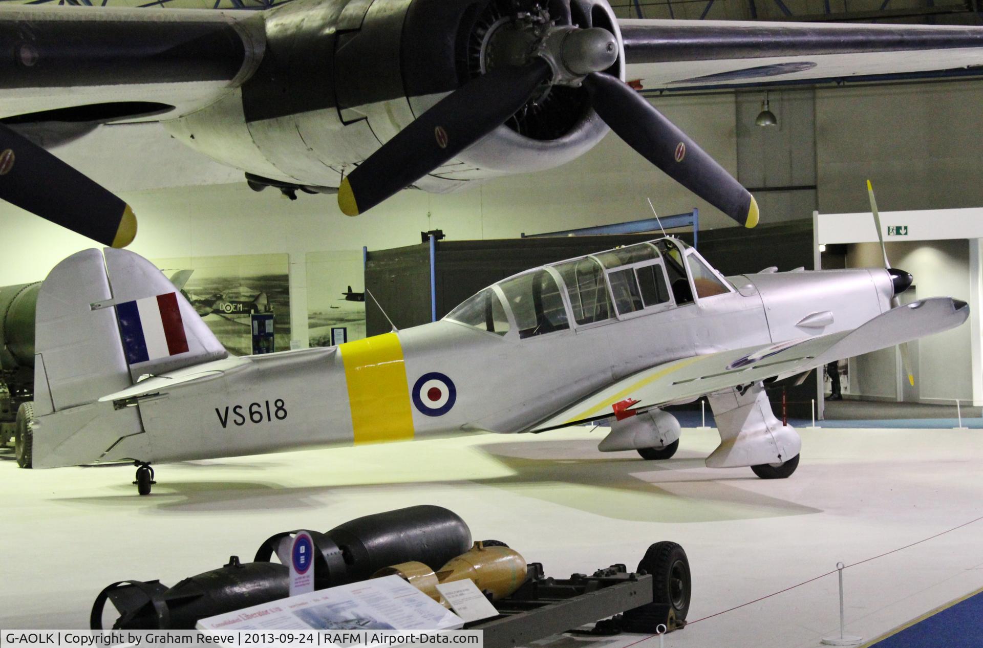 G-AOLK, 1949 Percival P-40 Prentice T1 C/N PAC-225, On display at the RAF Museum, Hendon.