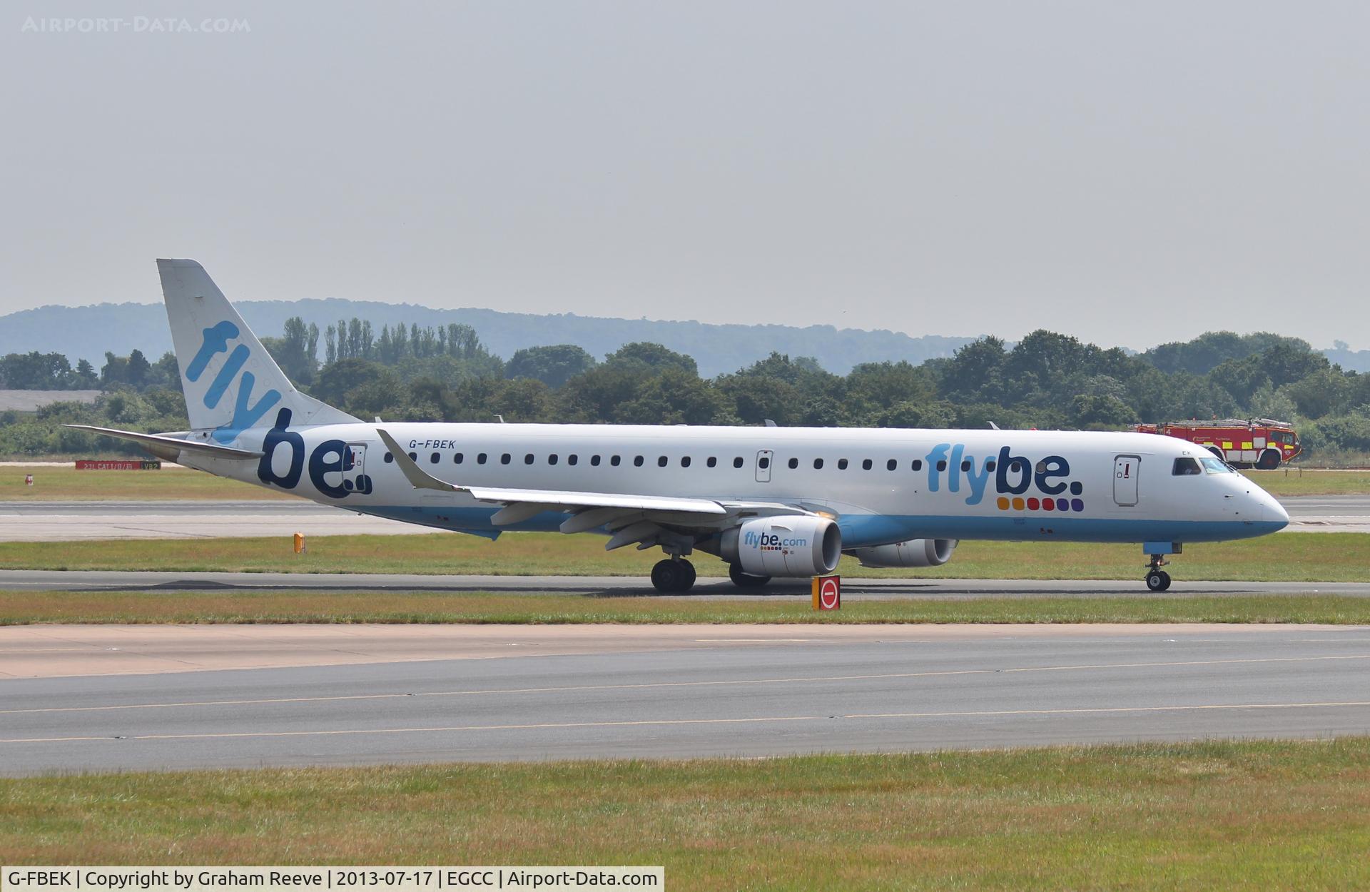 G-FBEK, 2008 Embraer 195LR (ERJ-190-200LR) C/N 19000168, Just landed.