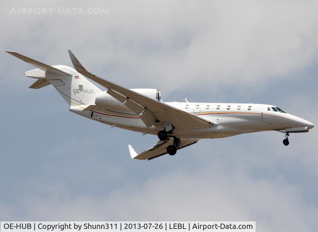 OE-HUB, 2007 Cessna 750 Citation X Citation X C/N 750-0273, Landing rwy 07L