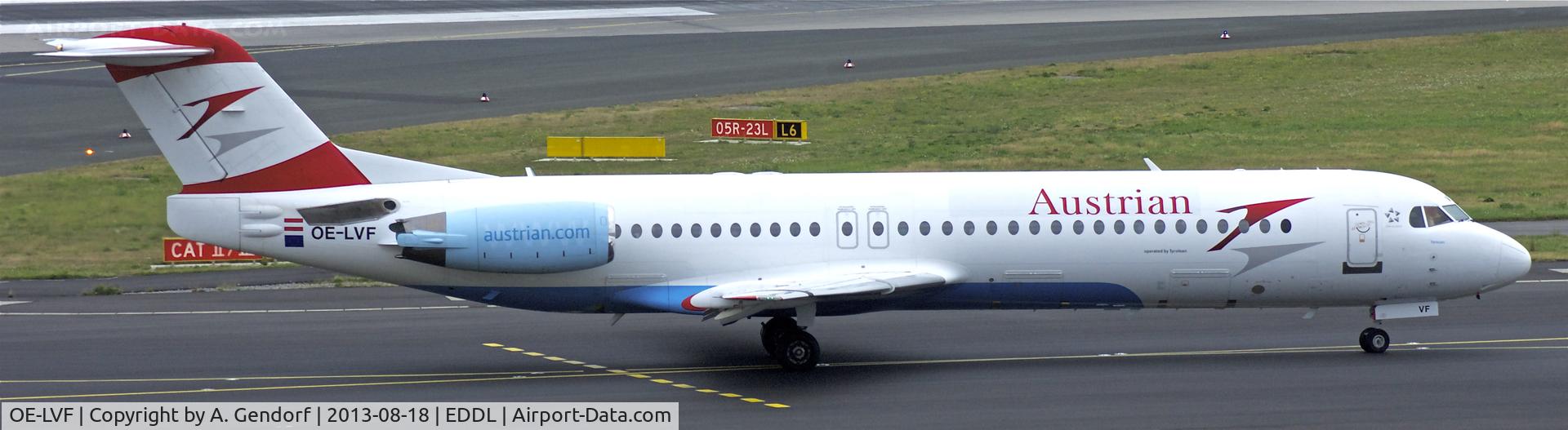 OE-LVF, 1993 Fokker 100 (F-28-0100) C/N 11483, Austrian Arrows, seen here taxiing at Düsseldorf Int´l(EDDL)