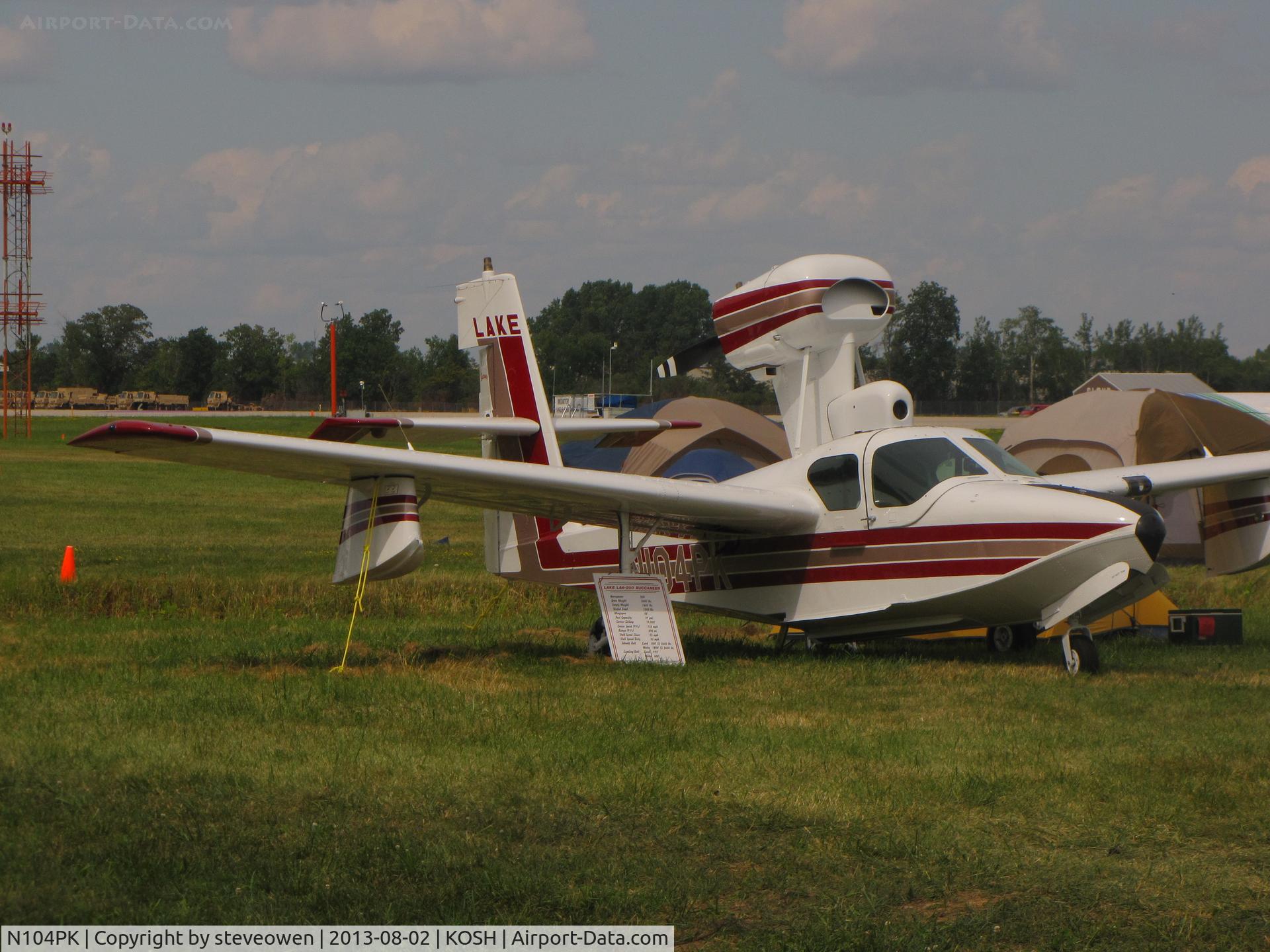 N104PK, 1974 Lake LA-4-200 Buccaneer C/N 639, Camping @ Oshkosh