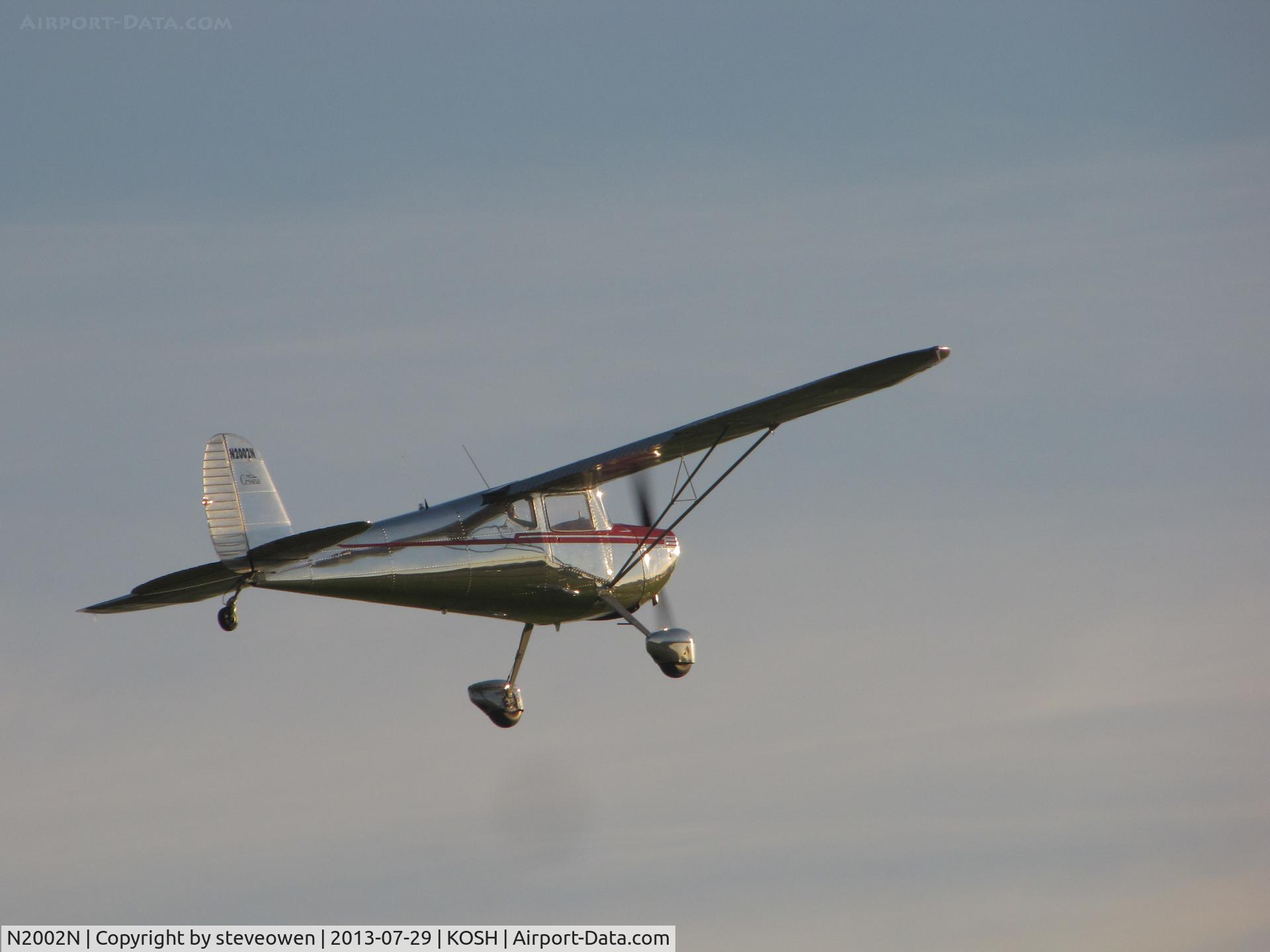 N2002N, 1947 Cessna 140 C/N 12238, heading into the setting sun