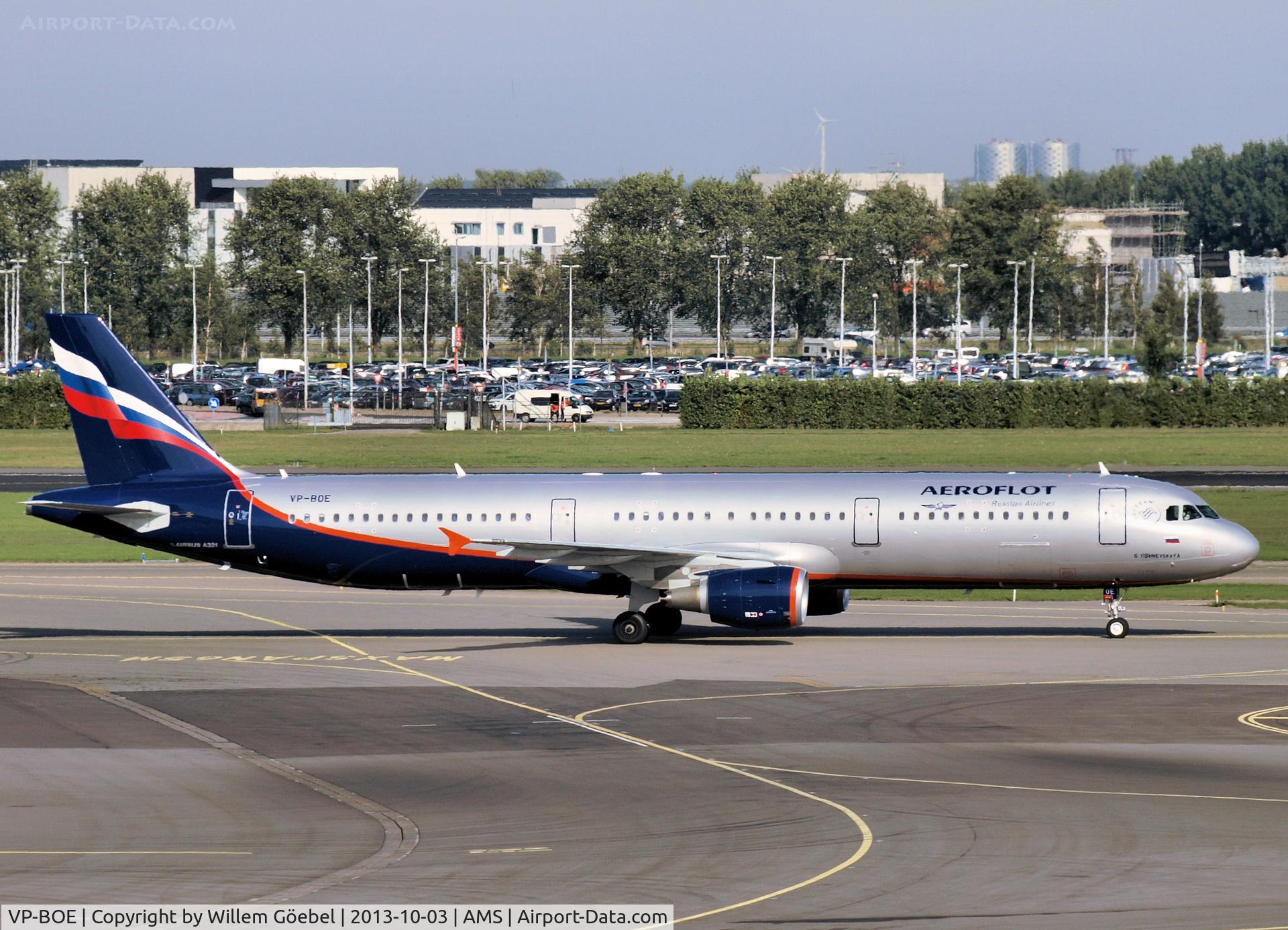 VP-BOE, 2013 Airbus A321-211 C/N 5755, Taxi to the gate of Schiphol Airport