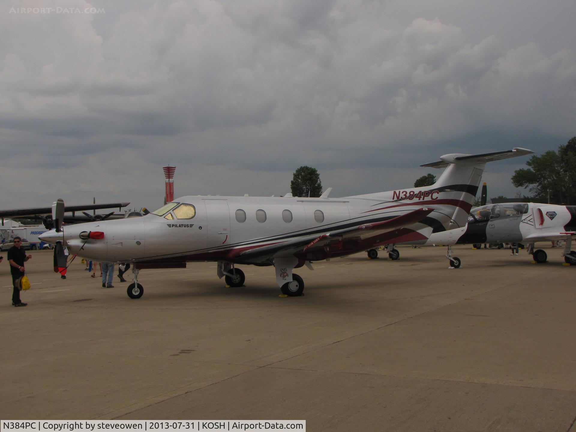 N384PC, 2012 Pilatus PC-12/47E C/N 1384, On display at Oshkosh
