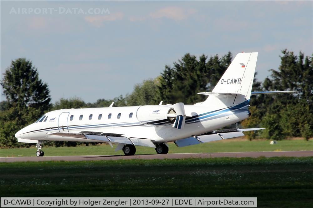 D-CAWB, 2011 Cessna 680 Citation Sovereign C/N 680-0319, Aircraft of Volkswagen VIP unit on rwy 26...