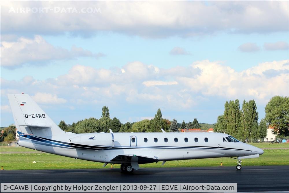 D-CAWB, 2011 Cessna 680 Citation Sovereign C/N 680-0319, Aircraft of Volkswagen VIP unit on way to parking position...