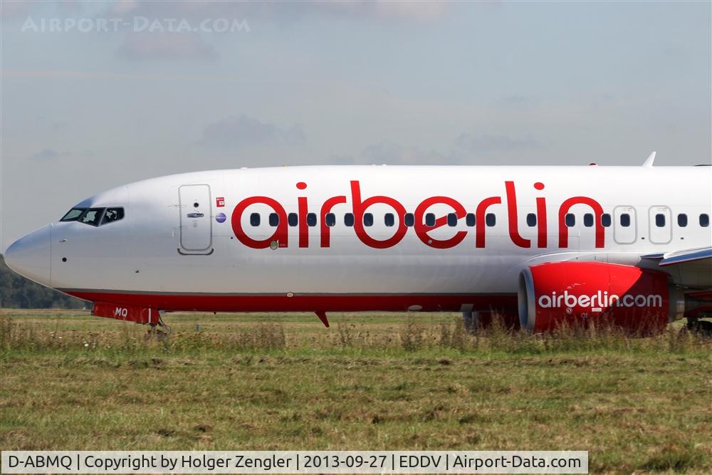 D-ABMQ, 2013 Boeing 737-86J C/N 37780, A brand new Air Berliner is leaving HAJ with destination PMI.....