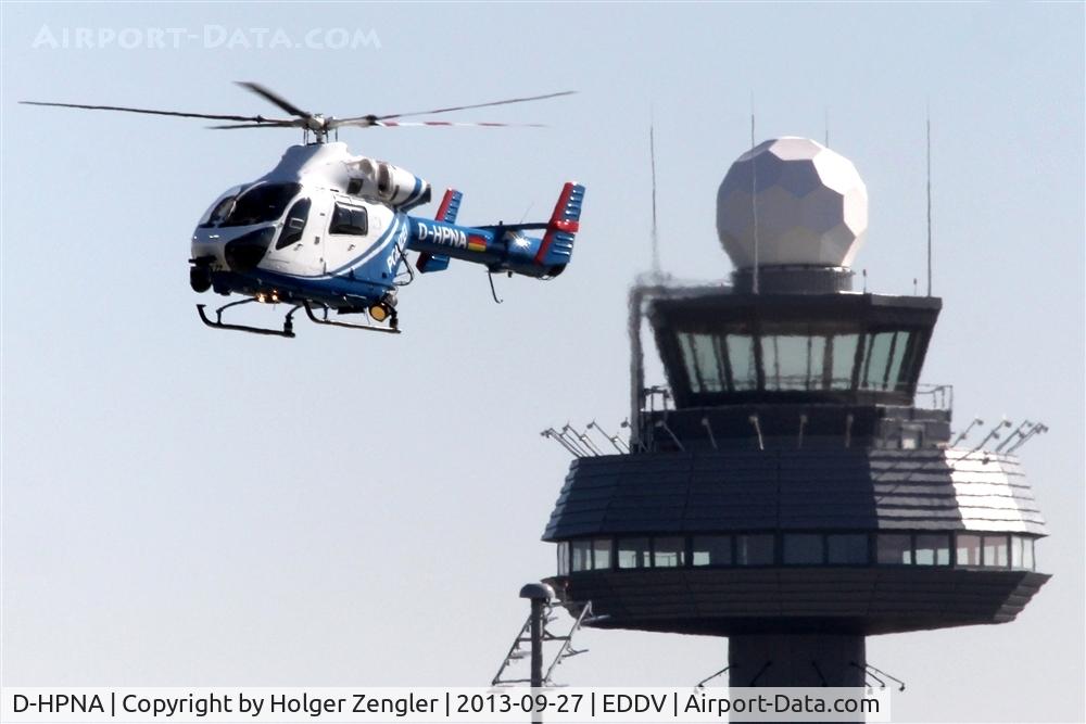 D-HPNA, McDonnell Douglas MD-902 Explorer C/N 900-00059, Returning to base after motorway control flight...