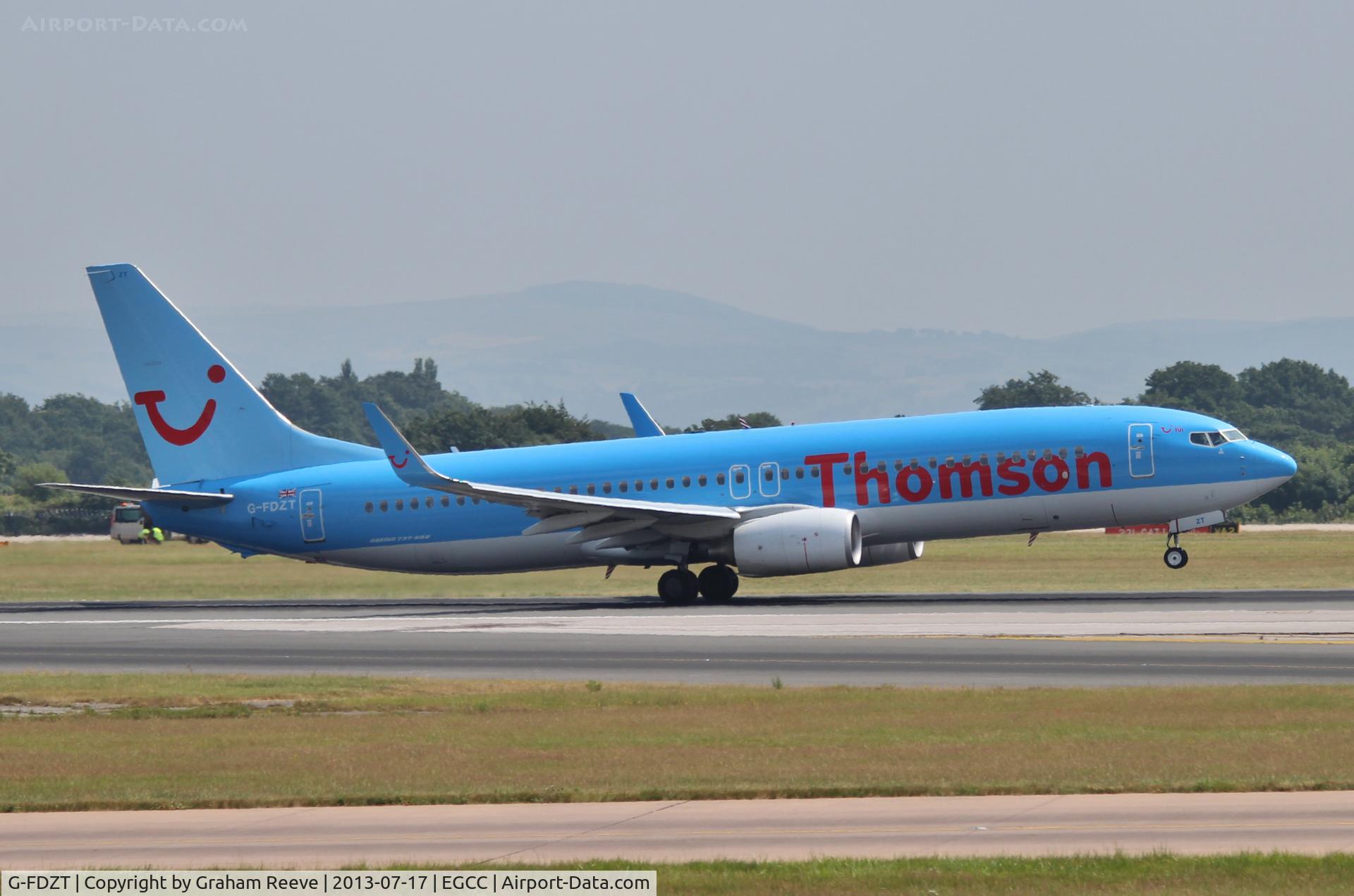 G-FDZT, 2011 Boeing 737-8K5 C/N 37248, Departing from Manchester.