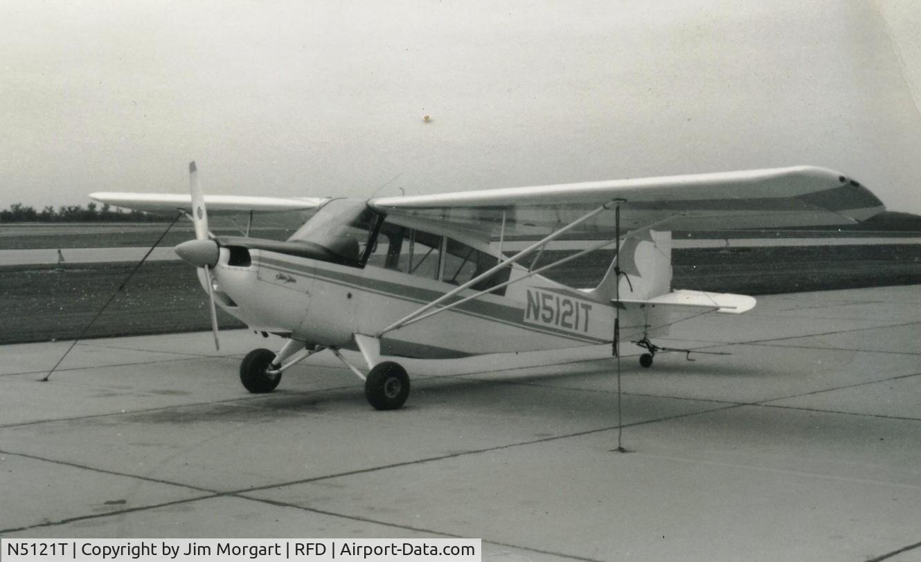 N5121T, 1966 Champion 7ECA Citabria C/N 307, Citabria N5121T at Greater Rockford Airport, circa 1968.  Owned at that time by the Eagle Flying Club. The most fun I've ever had flying an aircraft was in this little gem.