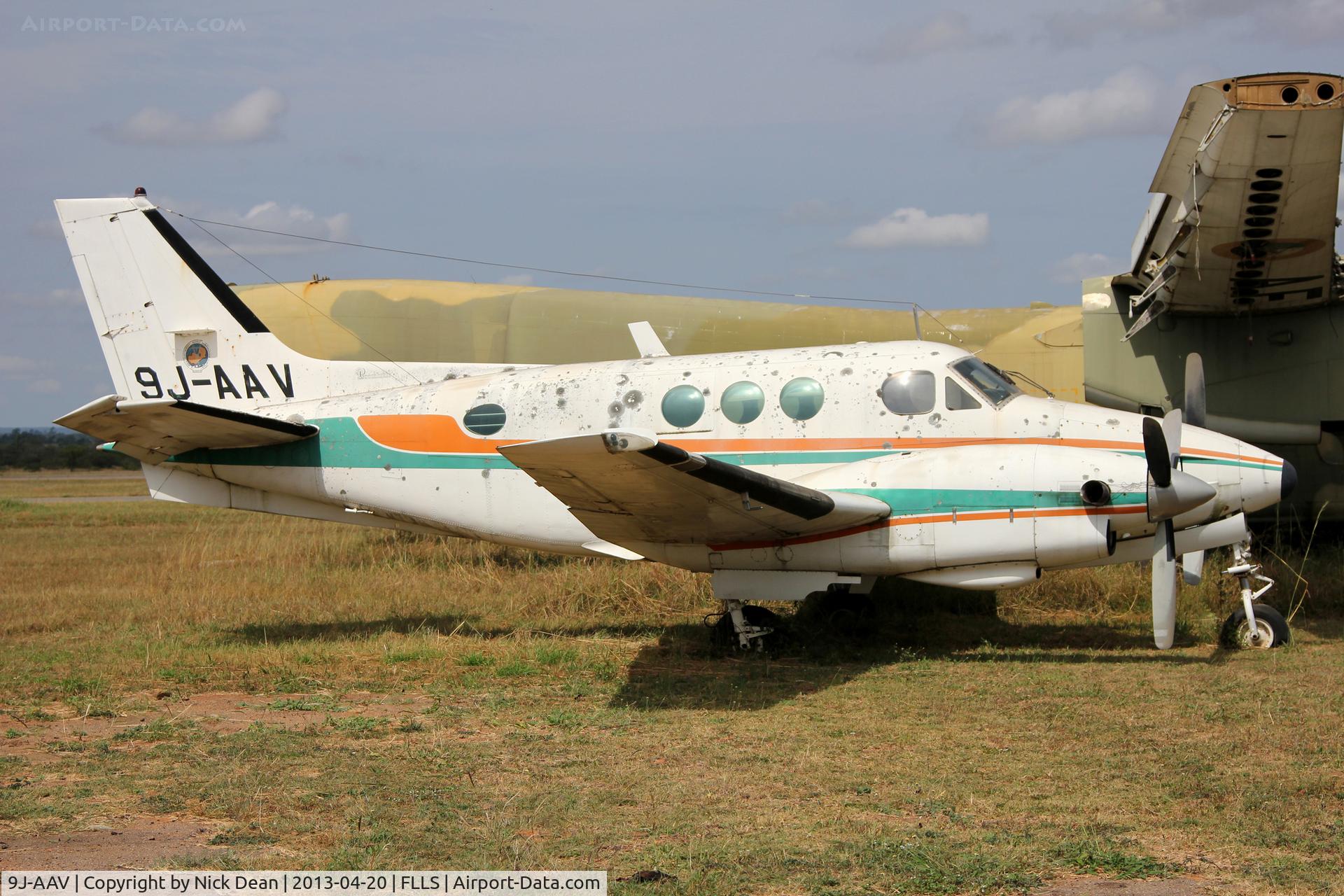 9J-AAV, Beech B90 King Air C/N LJ-486, FLLS/LUN Looking a little worse for wear and I suspect WFU at this point.