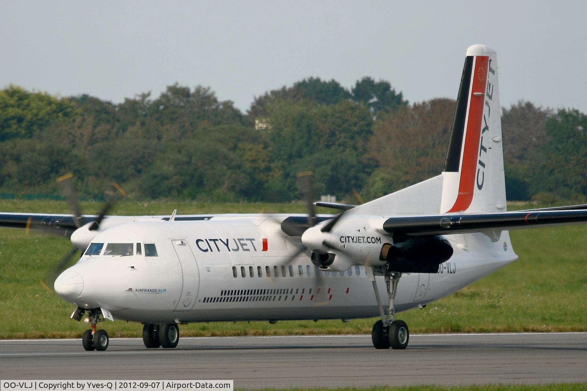 OO-VLJ, 1987 Fokker 50 C/N 20105, Fokker 50, Brest-Guipavas Regional Airport (LFRB-BES)