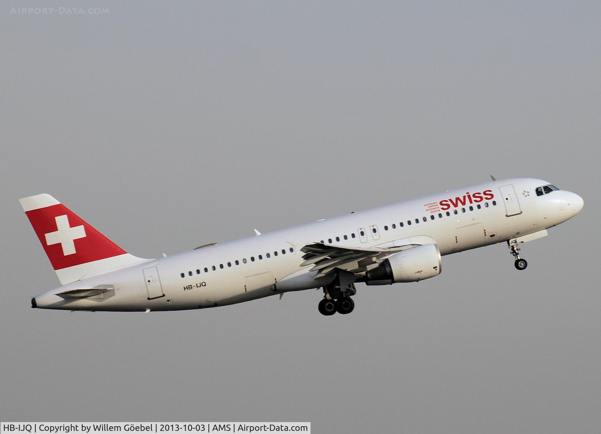 HB-IJQ, 1997 Airbus A320-214 C/N 701, Take off from Schiphol Airport of runway 09