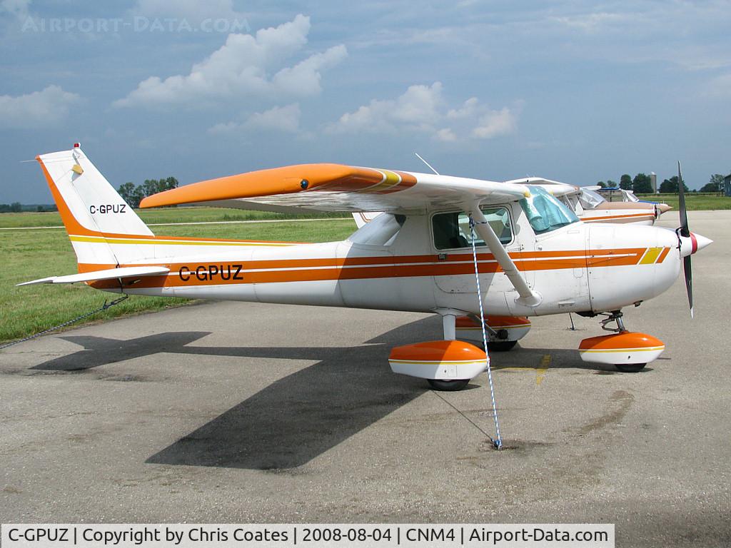 C-GPUZ, 1976 Cessna 150M C/N 15078290, As rain clouds drifted away the sun lit up the ramp here at Stratford Municipal & this little Cessna was looking great.