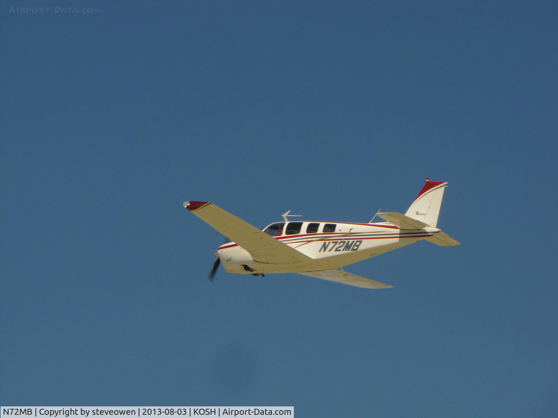 N72MB, 1977 Beech A36 Bonanza 36 C/N E-1010, Departing Oshkosh