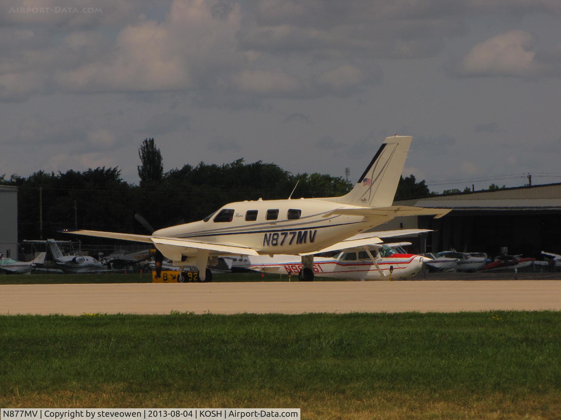 N877MV, 2008 Piper PA-46R-350T Malibu Matrix C/N 4692077, Landing Oshkosh