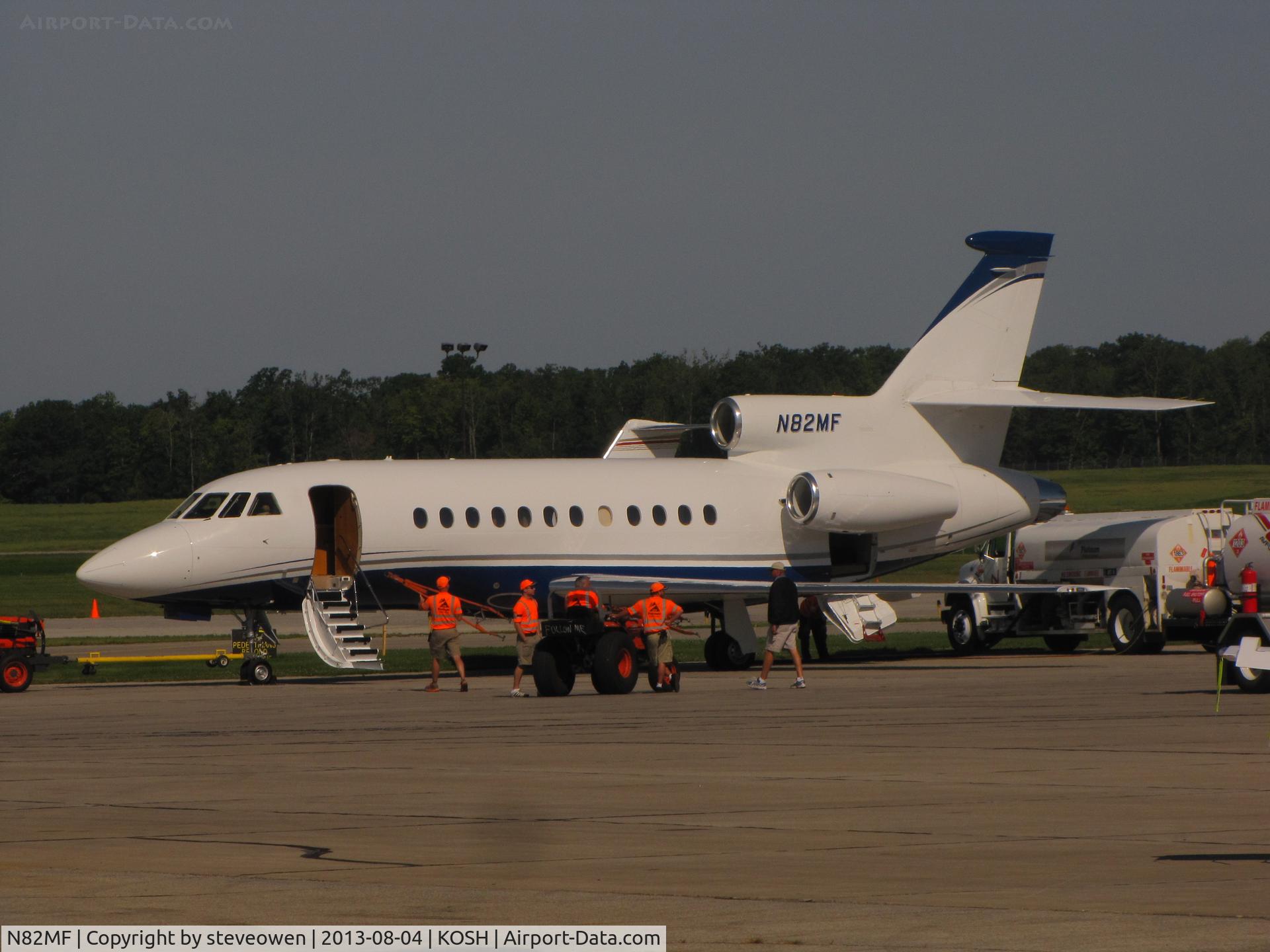 N82MF, 1988 Dassault Falcon 900 C/N 35, parked at Appleton