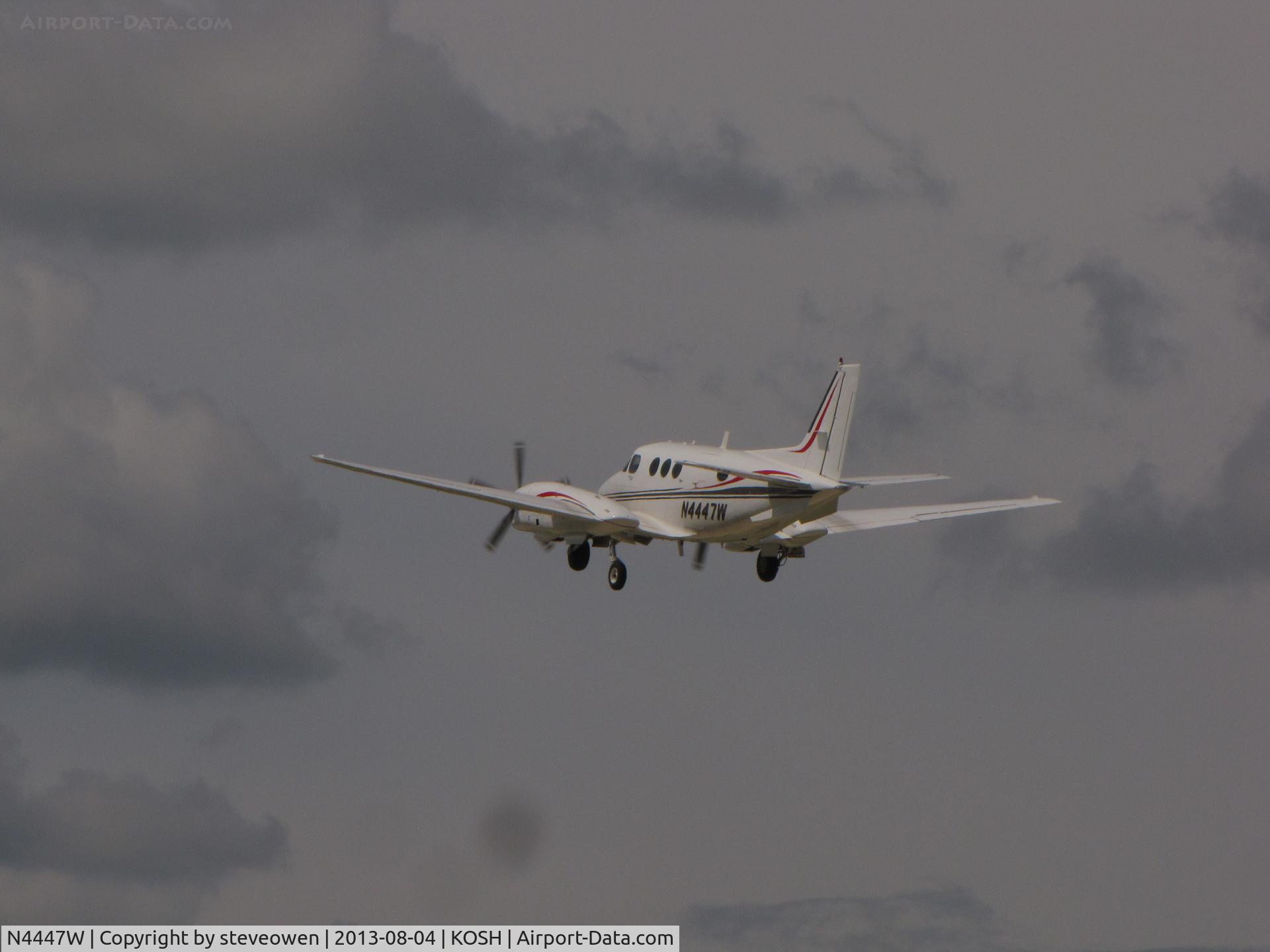 N4447W, 1974 Beech C90 King Air C/N LJ-627, Departing Oshkosh