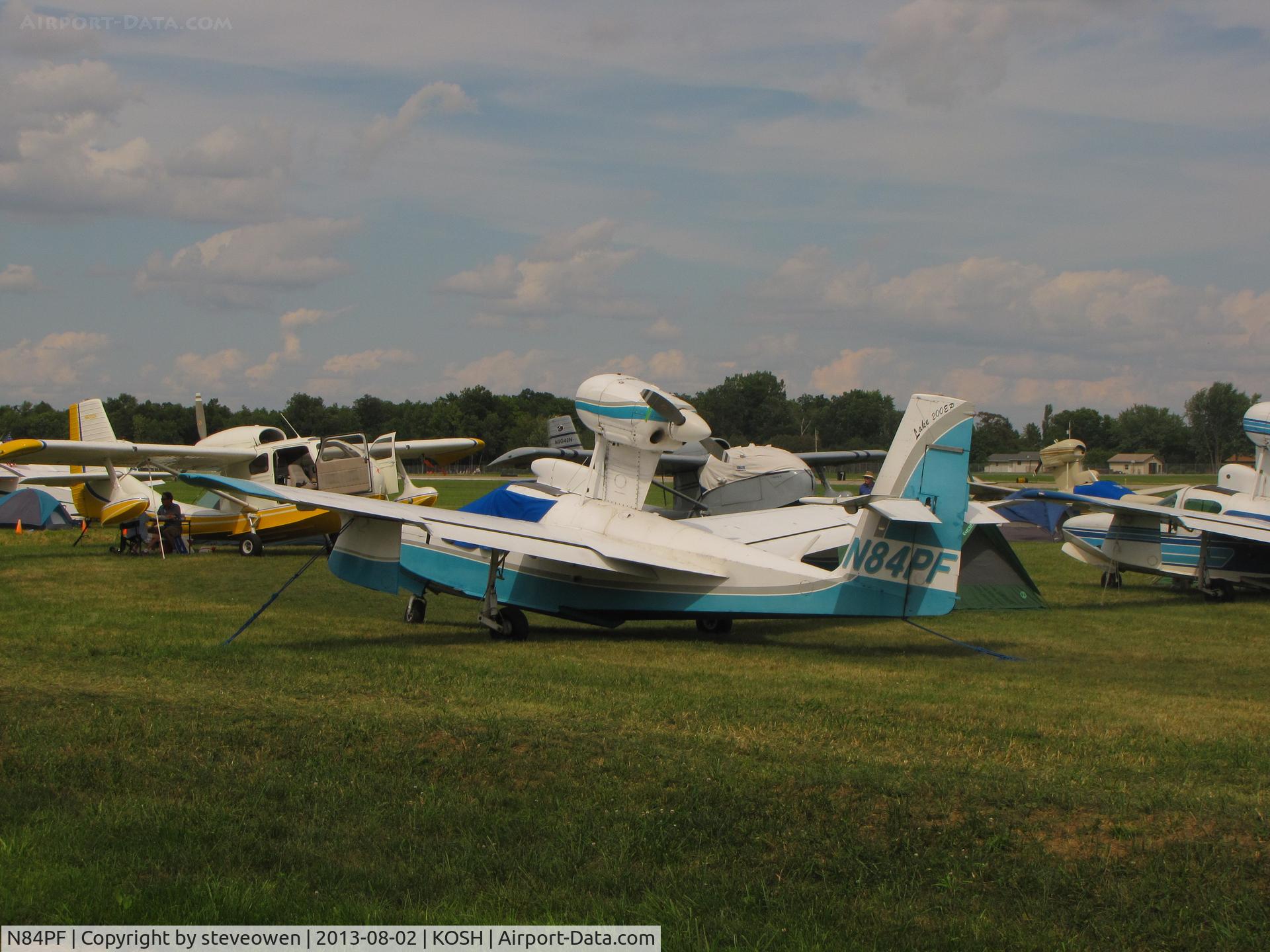 N84PF, 1984 Lake LA-4-200 Buccaneer C/N 1100, displayed at Oshkosh