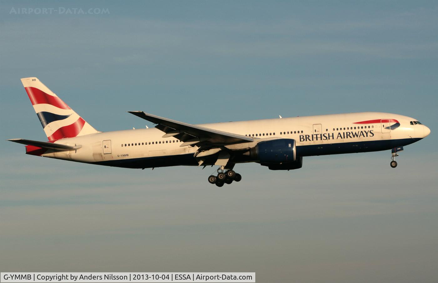 G-YMMB, 2000 Boeing 777-236/ER C/N 30303, On final for 19L.