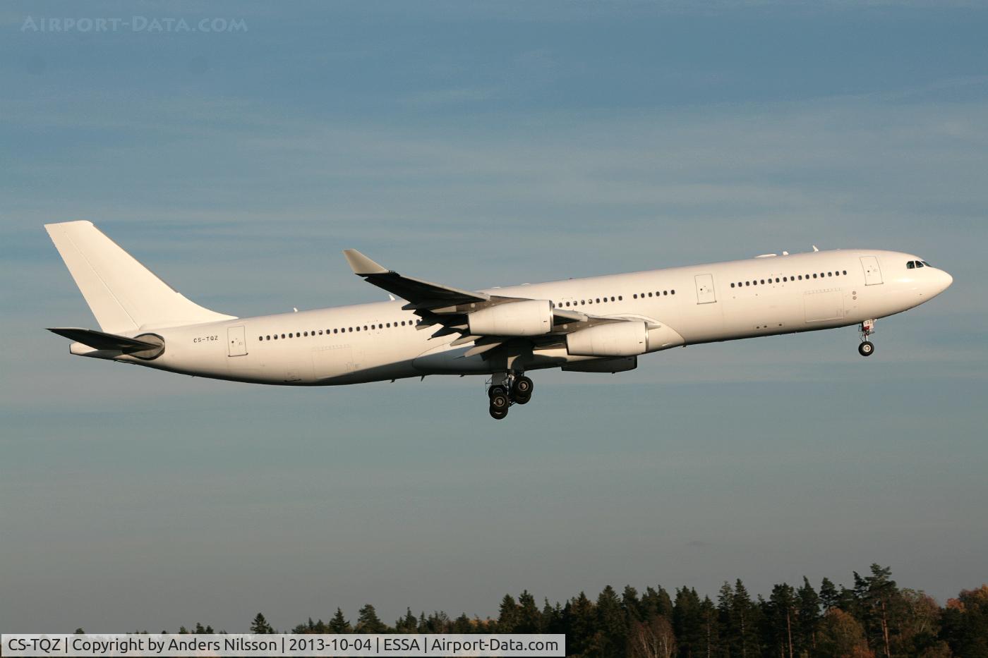 CS-TQZ, 1997 Airbus A340-313X C/N 202, On final for 19L. Operating for Norwegian.