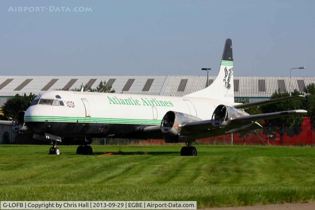 G-LOFB, 1961 Lockheed L-188C(F) Electra C/N 1131, in storage at Coventry