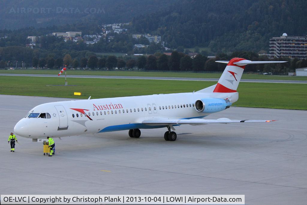 OE-LVC, 1993 Fokker 100 (F-28-0100) C/N 11446, Evening Flight to Vienna