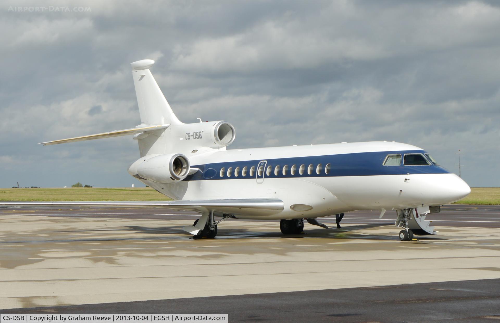CS-DSB, 2008 Dassault Falcon 7X C/N 43, Parked at Norwich.
