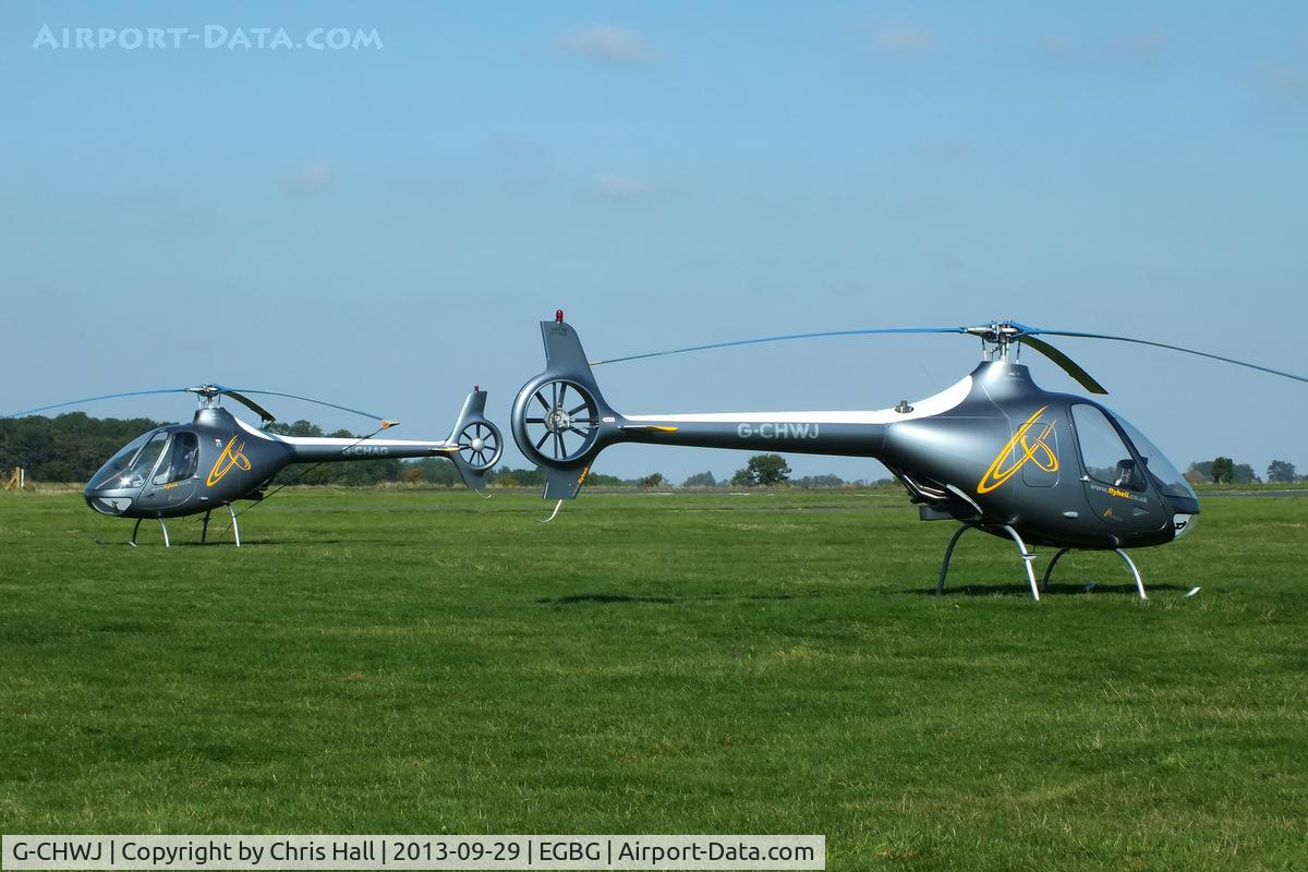 G-CHWJ, 2013 Guimbal Cabri G2 C/N 1052, with G-CHAG at Leicester airport