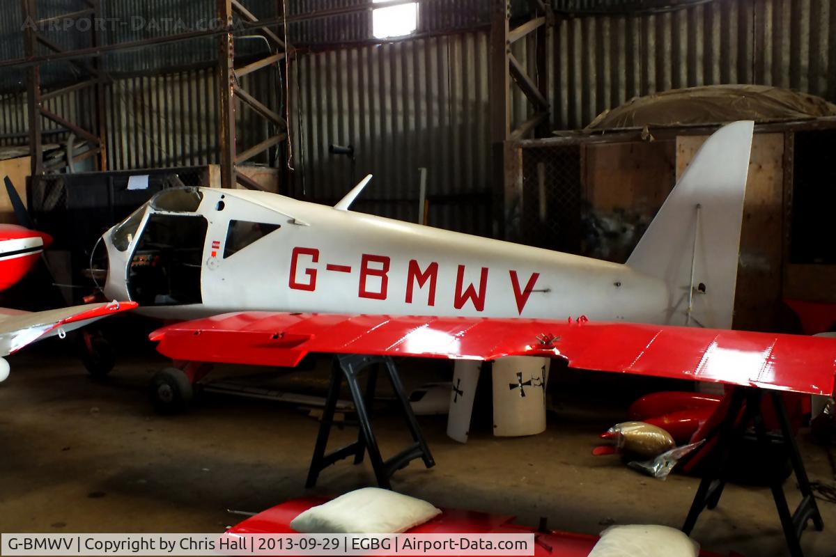 G-BMWV, 1961 Putzer Elster B C/N 024, in the main hangar at Leicester