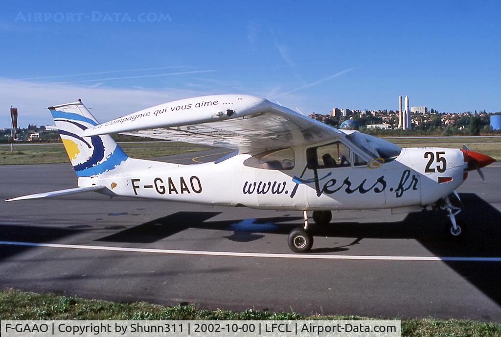 F-GAAO, Reims F177RG Cardinal RG C/N 0150, Parked near Control Tower in full Aeris c/s for Toulouse-St Louis de Senegal Rallye in 2002...