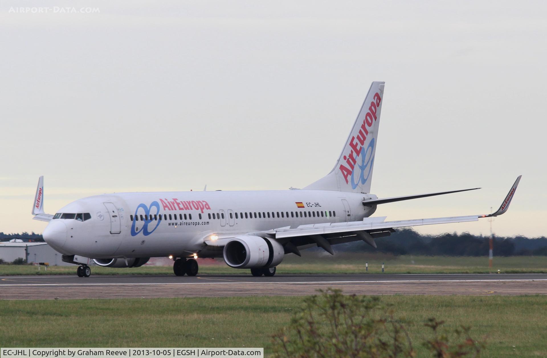 EC-JHL, 2005 Boeing 737-85P C/N 33976, Just landed.